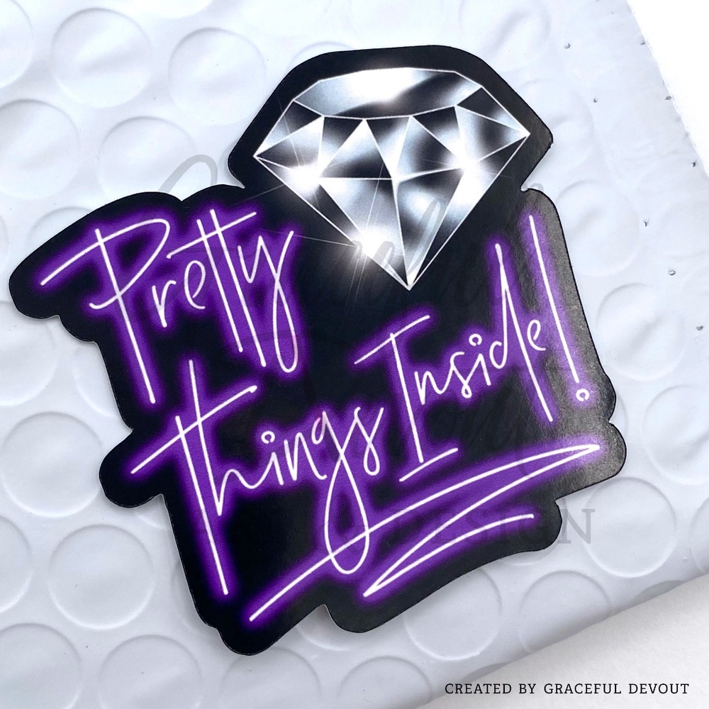 Pretty Things Inside - 2” (Purple) (48ct.) Stickers - Picture 3 of 4